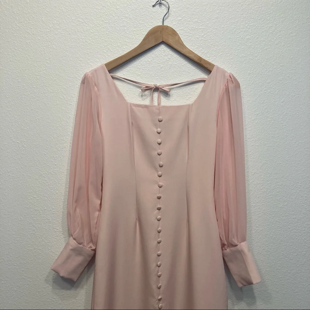 Vintage style Pink fitted mermaid dress_2